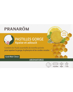 Pranarôm Aromaforce Pastilles Gorge Miel Bio 24