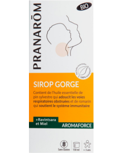 Pranarôm Aromaforce Sirop Voies Respiratoires Miel Ravintsara Bio 150ml