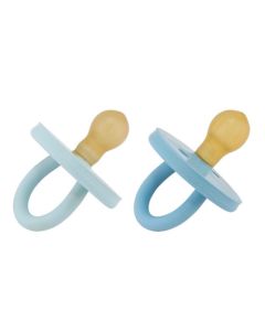 Hevea Lot de 2 Tétines Rondes 3-36 mois couleur Demin/Sky Blue