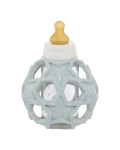 Hevea Balle 2en1 Préhension/Biberon Verre 120 ml Bleu