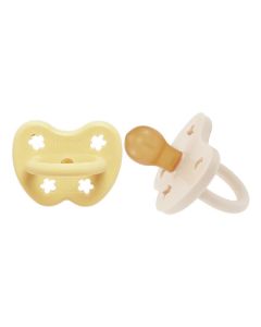Hevea Tétine Ronde 3-36 mois couleur Pale/Mily White x2