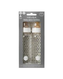 Hevea Lot de 2 Biberons Verre 240 ml