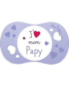 Luc et Léa Sucette +6 mois symétrique "J'aime mon papy"