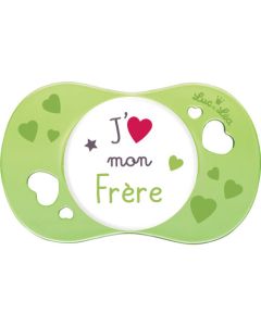 Luc et Léa Sucette +6 mois symétrique "J'aime mon frère"
