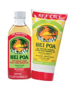 Hei Poa Pur Monoi Tiaré 100ml + Gel Douche Surgras 150ml