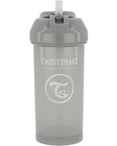 Twistshake Gourde Paille +6m Grise 360ml