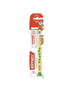 Elmex Debutant Brosse à Dents 0-3 Ans  + Échantillon Tube 12 ml Dentifrice   