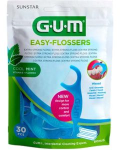 Gum Porte-Fils Easy-Flossers Ciré Mentholé x30 