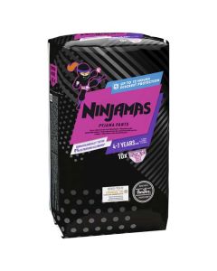 Ninjamas Pyjama Pants Fille 10 Sous-Vêtement Absorbant De Nuit 4-7 Ans 17-30 kg Protection Contre Les Fuites Toute La Nuit