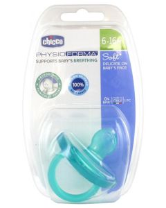 Chicco Sucette Physio Soft Tout Silicone - X1 - Bleu - 6-16M - Blister
