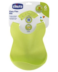 Chicco Bavoir Souple d Apprentissage - Avec Récupérateur - X1 - Vert - 6M+