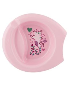 Chicco Assiette Creuse Décorée Avec Rebord - X1 - Bleu - 6M+