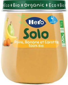 Hero Solo Petit Pot Bio Pomme Poire Banane Carotte 120g