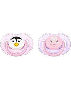 Avent Sucette Classic Pingouin Chat 0/6mois X2