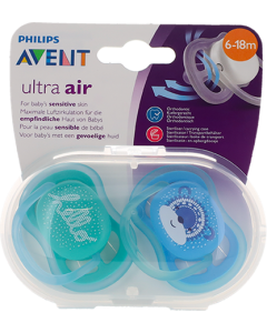 Avent Sucette Ultra Air Design Pour Bebe 6/18mois X2