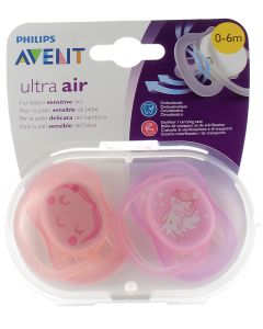 Avent Ultra Air 0-6 mois 2 sucettes