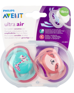 Avent Sucette Ultra Air Nuit Silicone +18mois Mixte X2