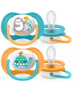 Avent Ultra Air Animals Sucettes Orthodontiques Silicone 6-18 Mois Lot de 2