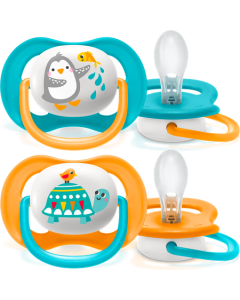 Avent Sucette Ultra Air Mixte Animaux 6/18mois X2