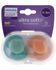 Avent Sucette Ultra Soft Silicone 0/6mois X2