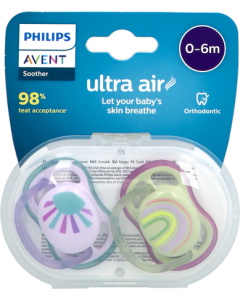 Avent Sucette Ultra Air 0/6mois X2