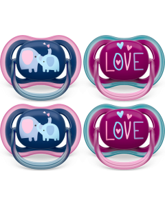 Avent Sucette Ultra Air +18mois Elephant Love X2