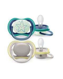 Avent Sucettes Ultra Air 6-18mois Déco Day and Night Mix x2