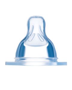 MAM Tétine Débit 2 Moyen - Silicone - Lot de 2 - Transparent