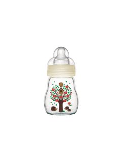 MAM Biberon Verre 170 ml Blanc - de 0 à 6 mois - Tétine Débit 1 