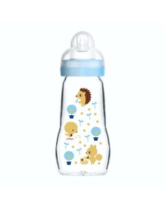 MAM Biberon Verre - 260ml - Ciel - Tétine Débit 2