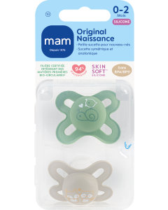 MAM Sucette Original Naissance 0-2 mois Silicone X2