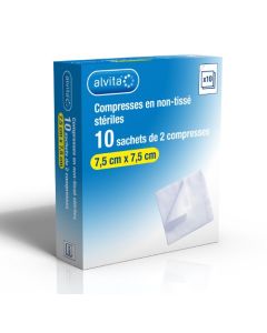 Alvita Compresse Stérile en Non Tissé 7,5cm X 7,5cm 10 Sachets