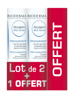 Bioderma Atoderm Stick Lèvres Hydratan Lot de 2 + 1 Offert