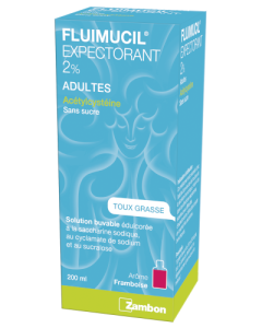 Fluimucil Expectorant 2% Adultes Solution Buvable sans Sucre 200ml