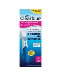 Clearblue Test de Grossesse Digital avec Estimation de l'Age de la Grossesse - Pack de 2