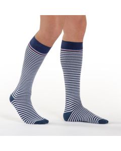 Sigvaris Styles Marinière Chaussettes L Normal Homme Bleu Blanc