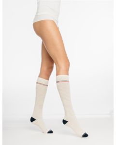 Sigvaris Styles Marinière Chaussettes M Normal Femme Ecru Blanc