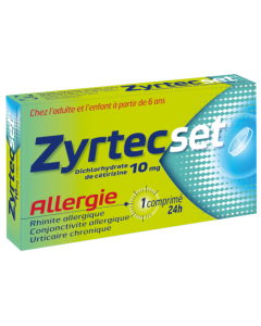 Zyrtecset 10mg Allergie 7 comprimé pelliculé sécable