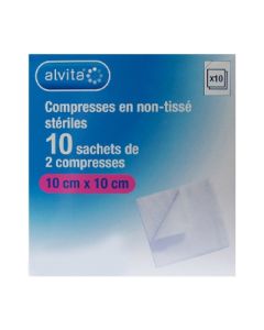 Alvita Compresse Stérile Non Tissé 10x10 10 Sachets