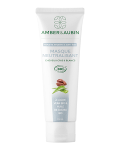 Amber & Aubin Cheveux Gris & Blancs Masque Neutralisant Argent Bio Tube 200ml