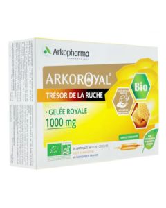 Arkopharma Gelée Royale 1000mg Bio Miel 20 ampoules de 10ml