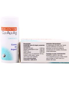 Oligostim cuivre or argent 40 comprimés