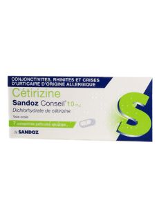 Sandoz Conseil Cetirizine 10mg comprimé pelliculé sécable