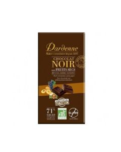 Dardenne Tablette Chocolat Noir Fruits Secs 180g