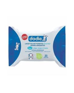 Dodie Lingettes Nettoyantes Dermo-Apaisantes Format Voyage 20 Lingettes