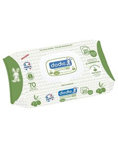 Dodie Lingettes Nettoyantes Dermo-Apaisantes Huile d'Olive 70 Lingettes