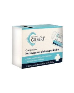 Gilbert Nettoyage des Plaies Superficielles 12 Compresses