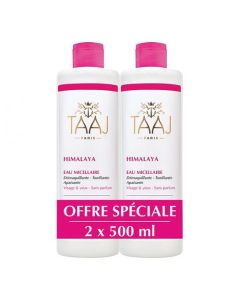 Taaj Himalaya Eau Micellaire Peaux Sensibles Lot de 2x500ml