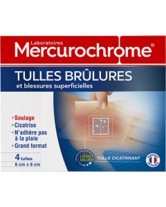 Mercurochrome Tulles Brûlures x4