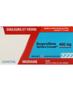 Ibuprofene Zentiva Conseil 400mg Comprime 15